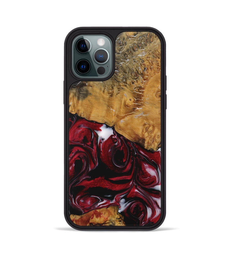 iPhone 12 Pro Wood Phone Case - Rianon (Red, 730065)