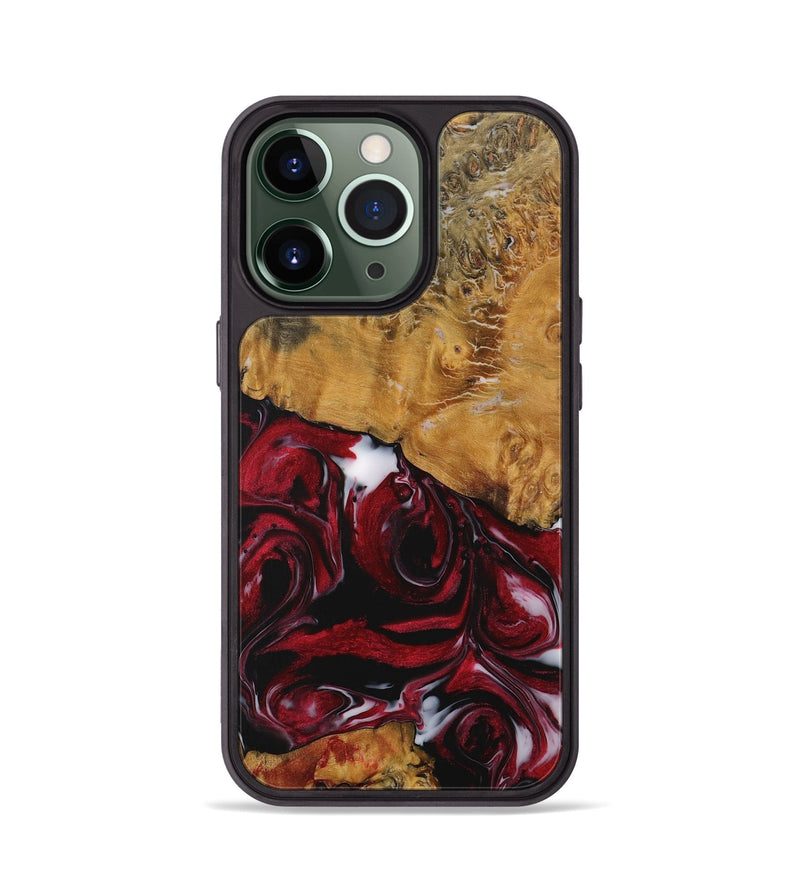 iPhone 13 Pro Wood Phone Case - Rianon (Red, 730065)