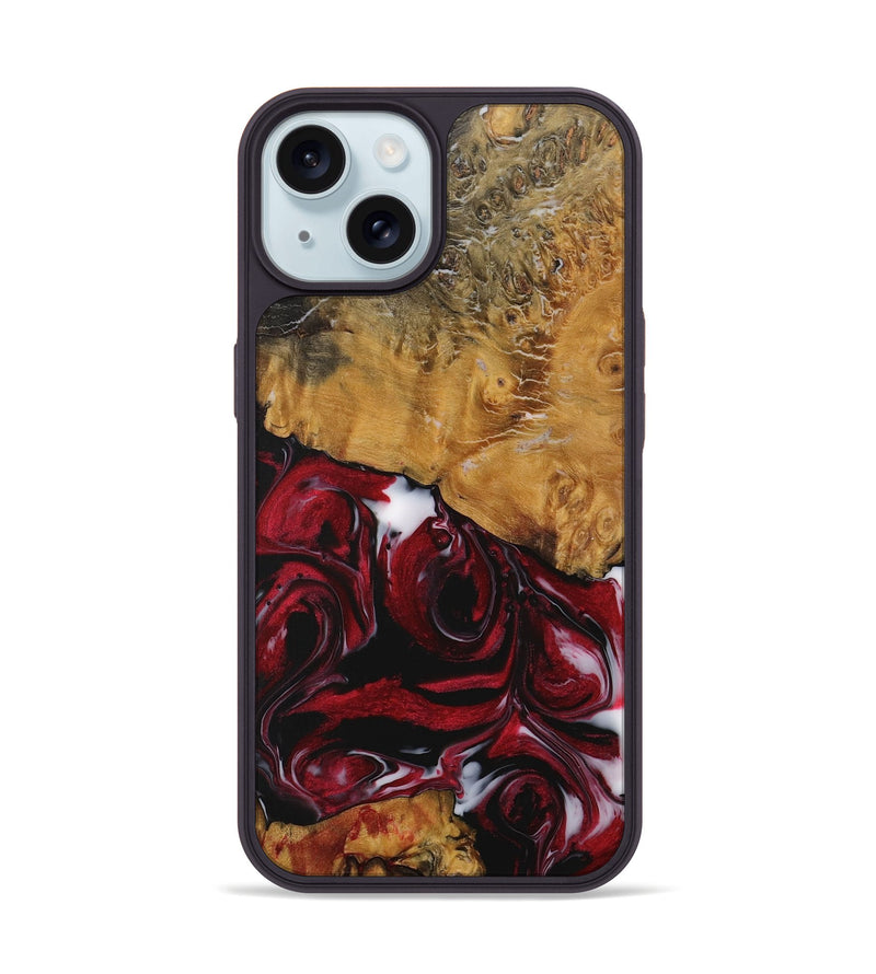 iPhone 15 Wood Phone Case - Rianon (Red, 730065)