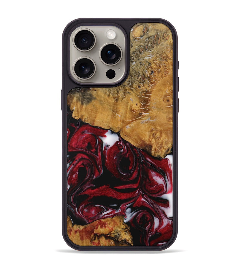 iPhone 15 Pro Max Wood Phone Case - Rianon (Red, 730065)