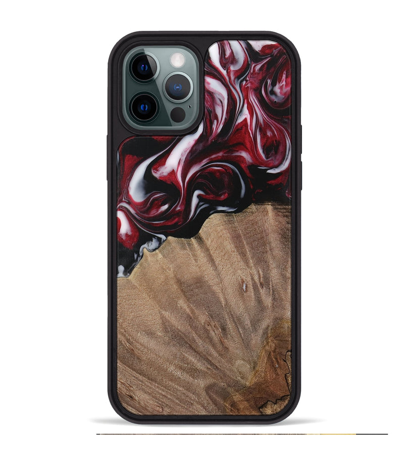 iPhone 12 Pro Max Wood Phone Case - Garett (Red, 730074)