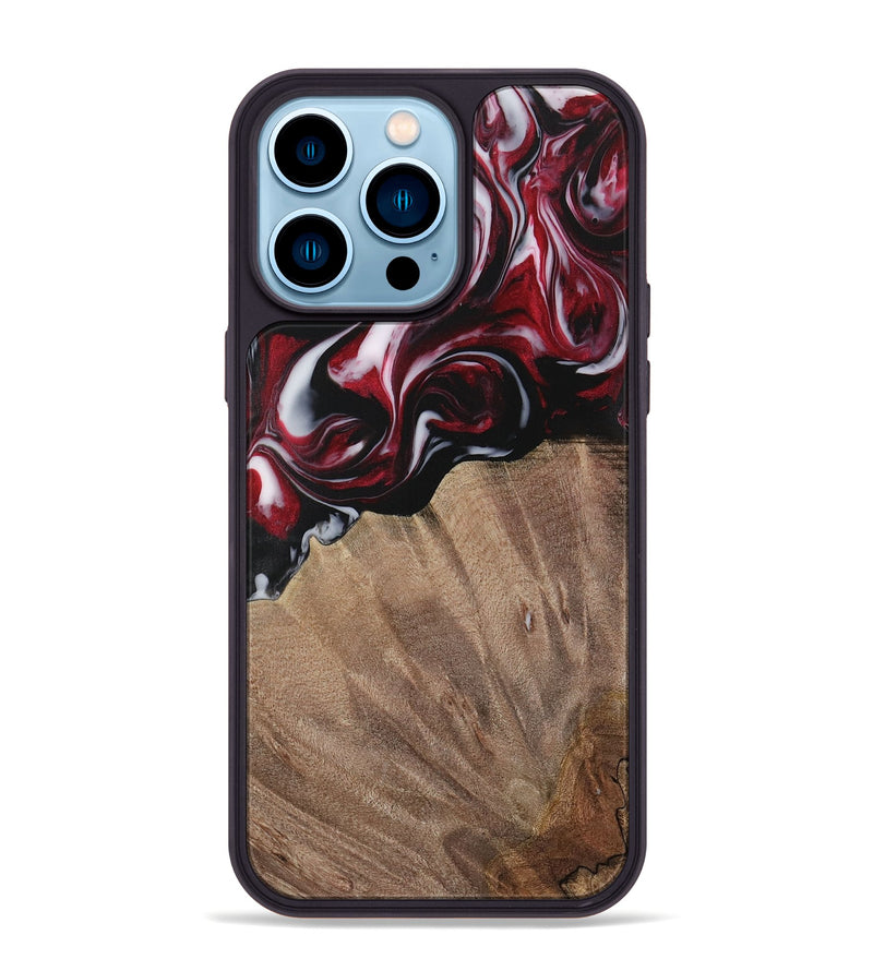 iPhone 14 Pro Max Wood Phone Case - Garett (Red, 730074)