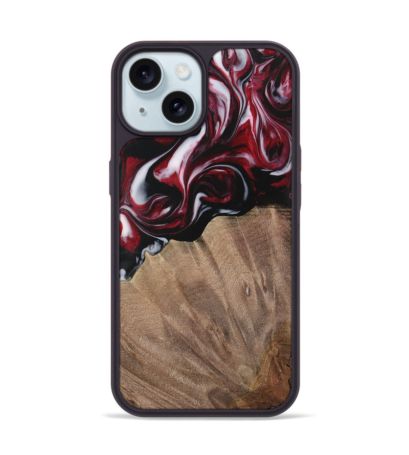 iPhone 15 Wood Phone Case - Garett (Red, 730074)