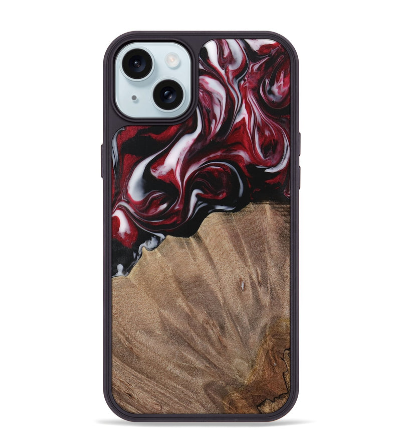 iPhone 15 Plus Wood Phone Case - Garett (Red, 730074)