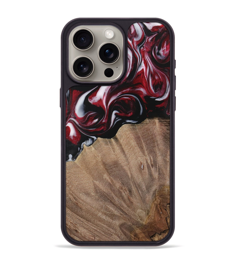 iPhone 15 Pro Max Wood Phone Case - Garett (Red, 730074)