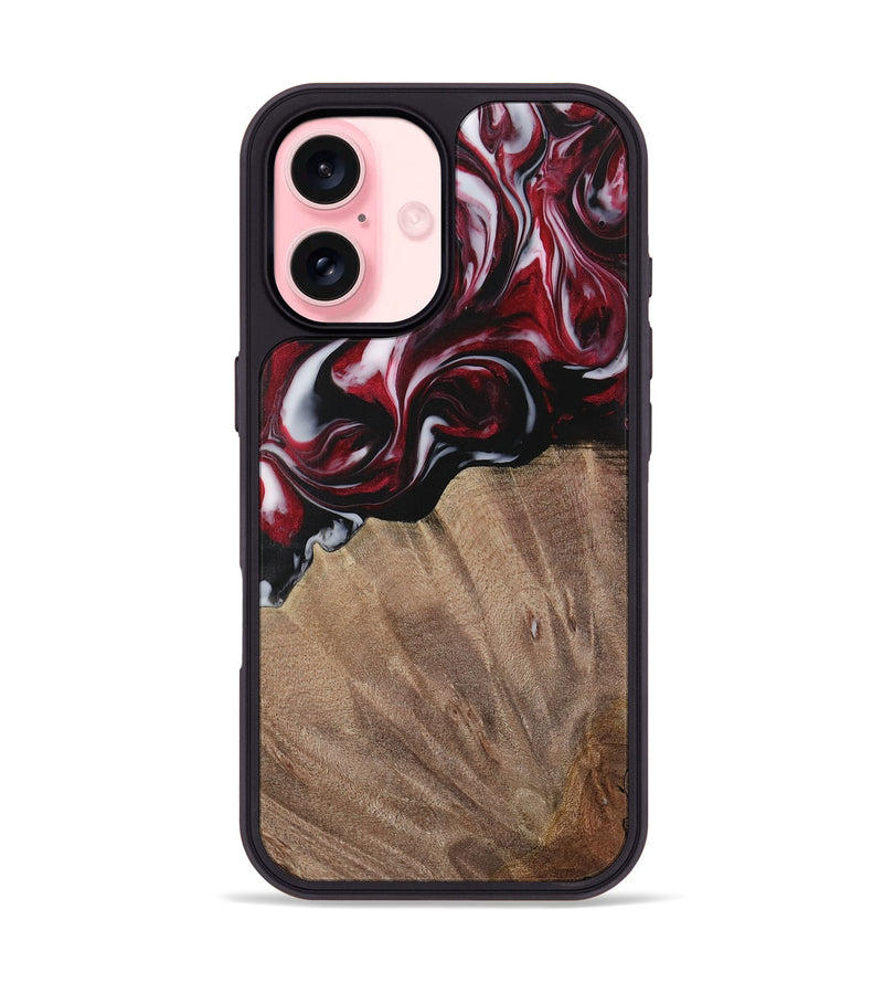 iPhone 16 Wood Phone Case - Garett (Red, 730074)