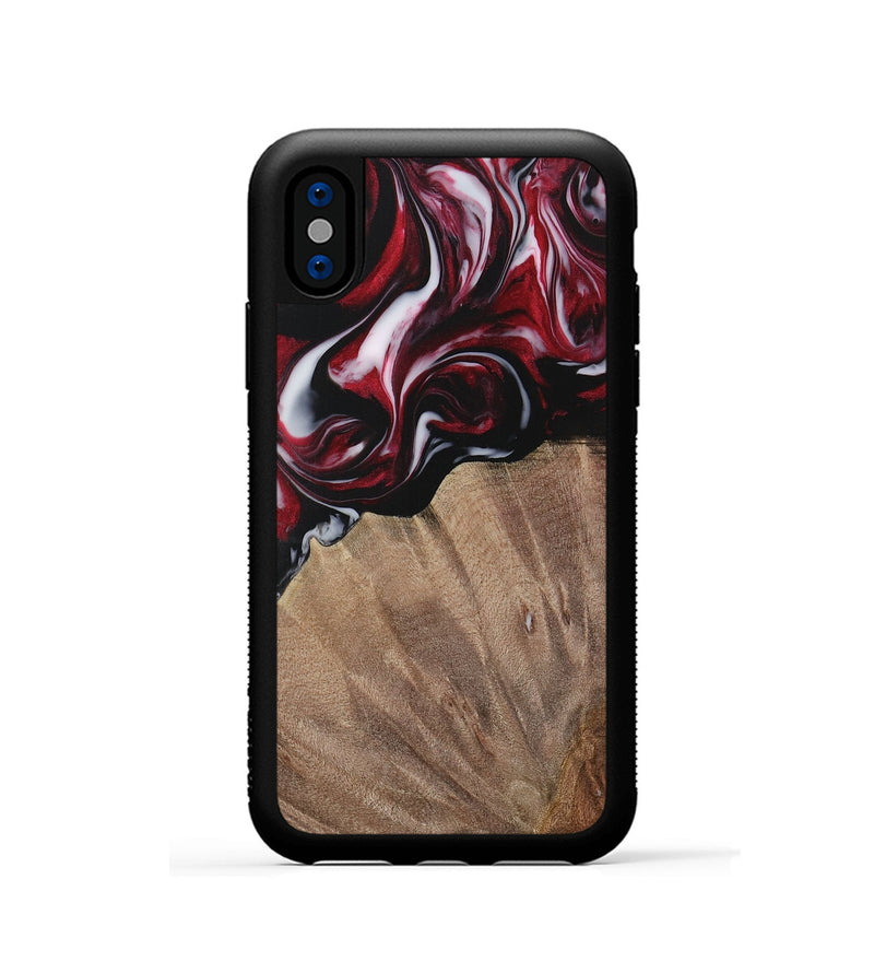 iPhone Xs Wood Phone Case - Garett (Red, 730074)