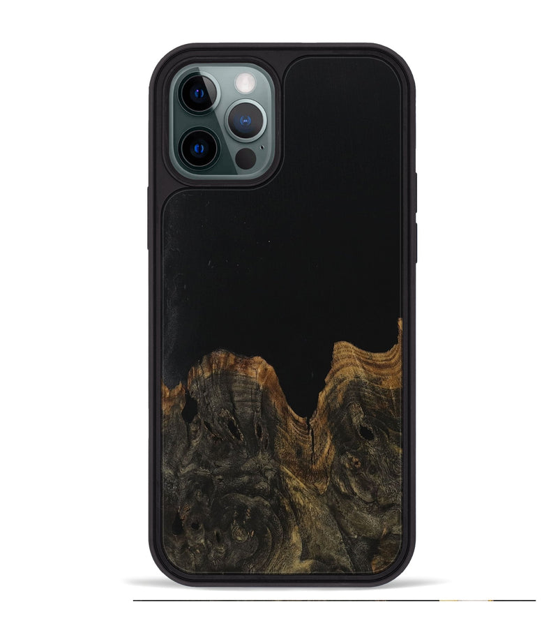 iPhone 12 Pro Max Wood Phone Case - Magan (Pure Black, 730081)