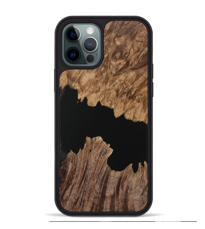 iPhone 12 Pro Max Wood Phone Case - Adriena (Pure Black, 730090)