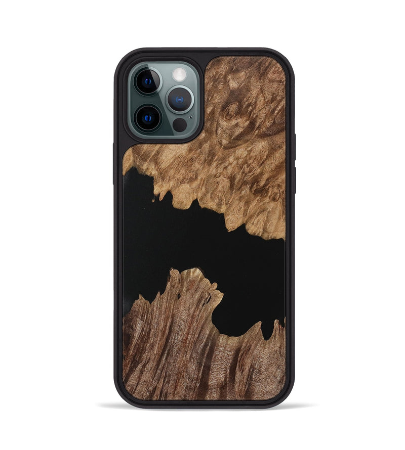 iPhone 12 Pro Wood Phone Case - Adriena (Pure Black, 730090)