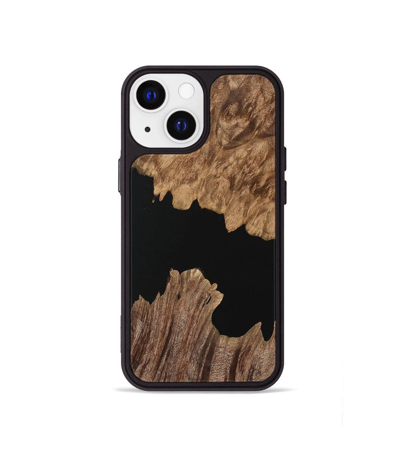 iPhone 13 mini Wood Phone Case - Adriena (Pure Black, 730090)