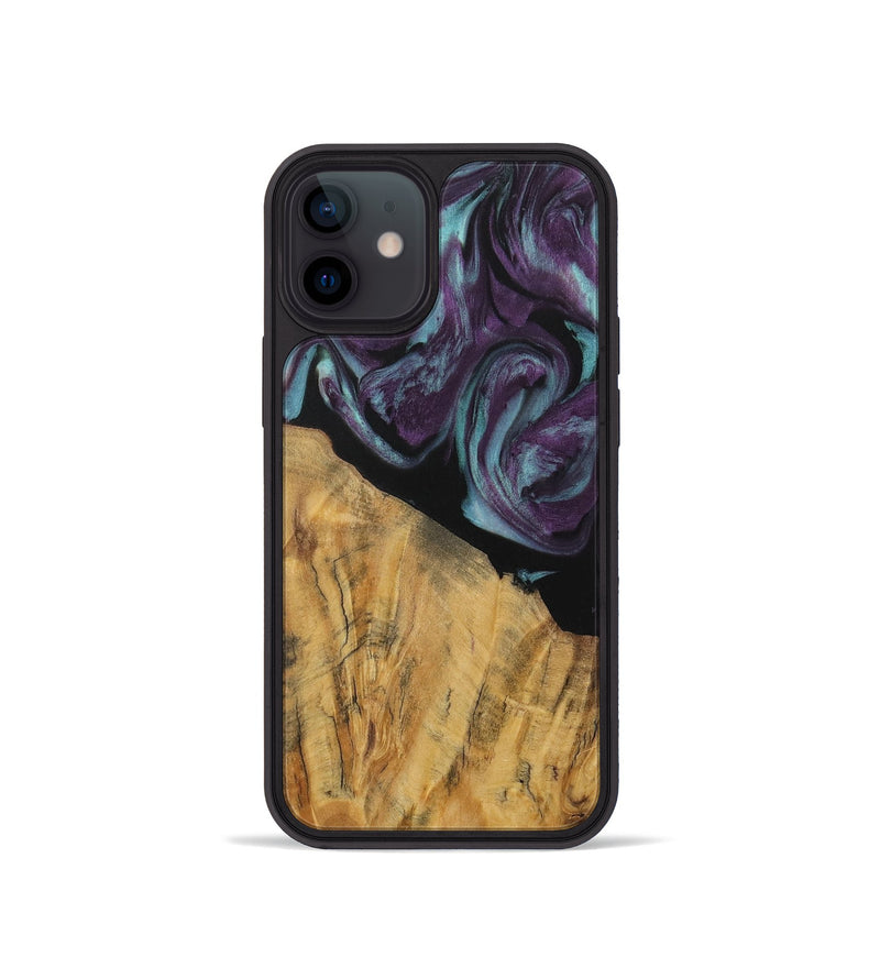 iPhone 12 mini Wood Phone Case - Caitlin (Purple, 730106)