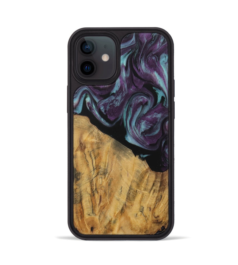 iPhone 12 Wood Phone Case - Caitlin (Purple, 730106)