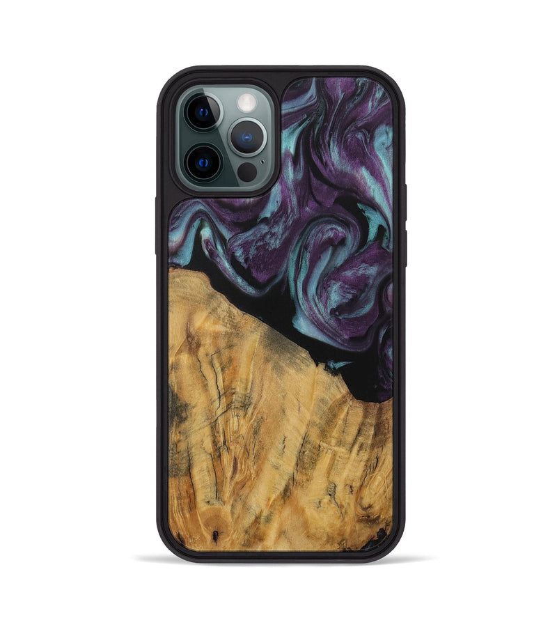 iPhone 12 Pro Wood Phone Case - Caitlin (Purple, 730106)