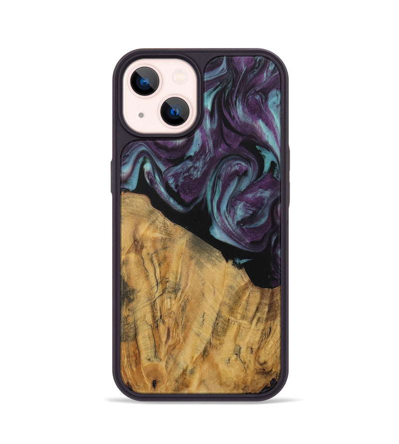 iPhone 14 Wood Phone Case - Caitlin (Purple, 730106)