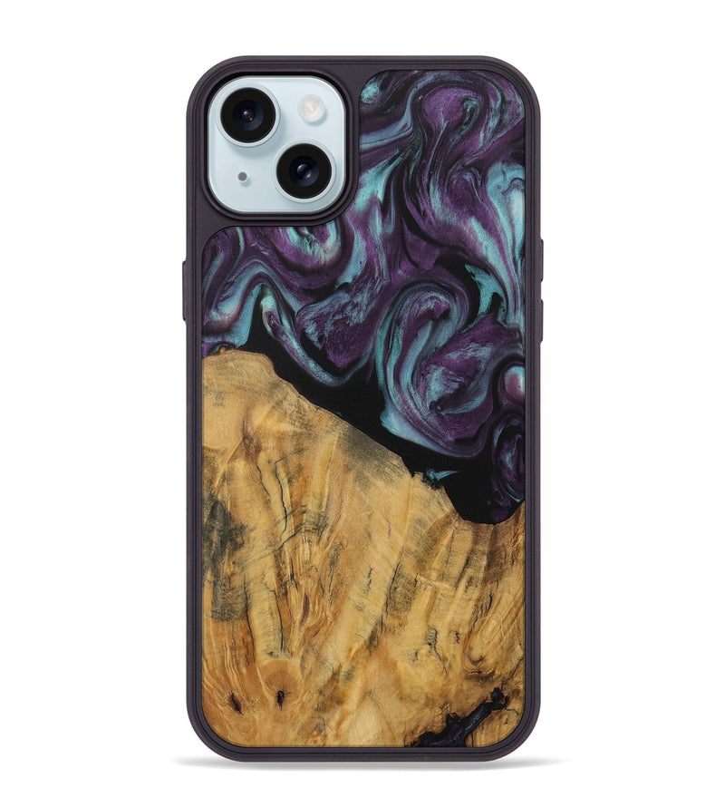 iPhone 15 Plus Wood Phone Case - Caitlin (Purple, 730106)