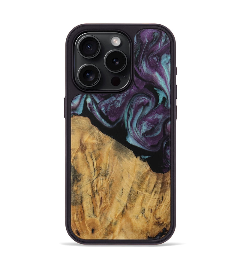 iPhone 15 Pro Wood Phone Case - Caitlin (Purple, 730106)