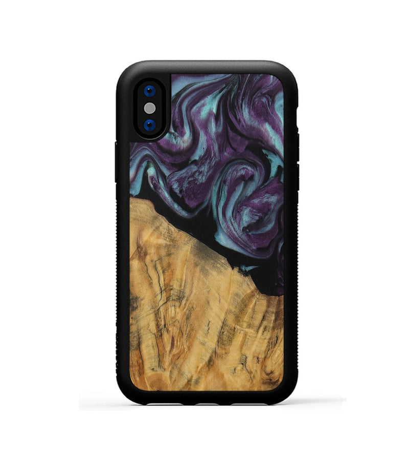 iPhone Xs Wood Phone Case - Caitlin (Purple, 730106)