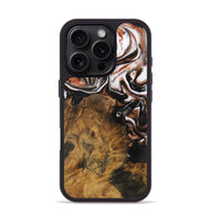 iPhone 16 Pro Wood Phone Case - Skyler (Black & White, 730111)