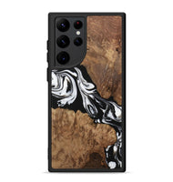 Galaxy S22 Ultra Wood Phone Case - Ottilia (Black & White, 730113)