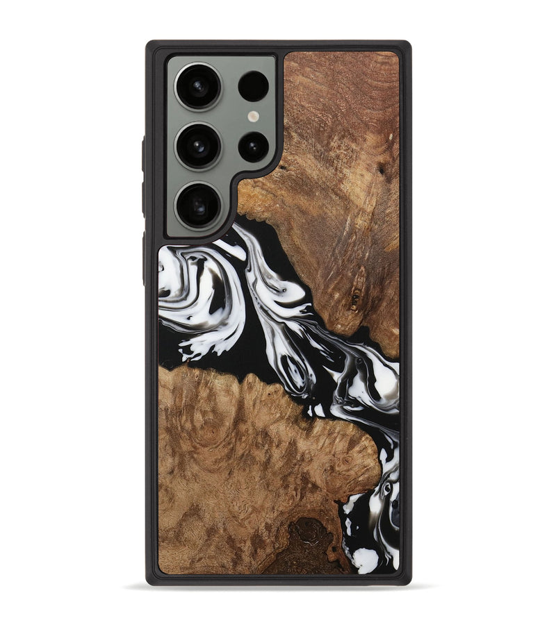 Galaxy S23 Ultra Wood Phone Case - Ottilia (Black & White, 730113)