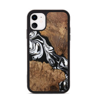 iPhone 11 Wood Phone Case - Ottilia (Black & White, 730113)