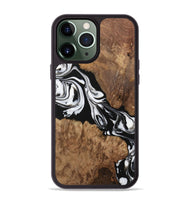 iPhone 13 Pro Max Wood Phone Case - Ottilia (Black & White, 730113)