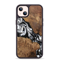 iPhone 14 Plus Wood Phone Case - Ottilia (Black & White, 730113)