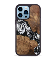 iPhone 14 Pro Max Wood Phone Case - Ottilia (Black & White, 730113)