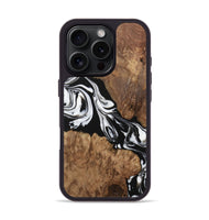 iPhone 16 Pro Wood Phone Case - Ottilia (Black & White, 730113)