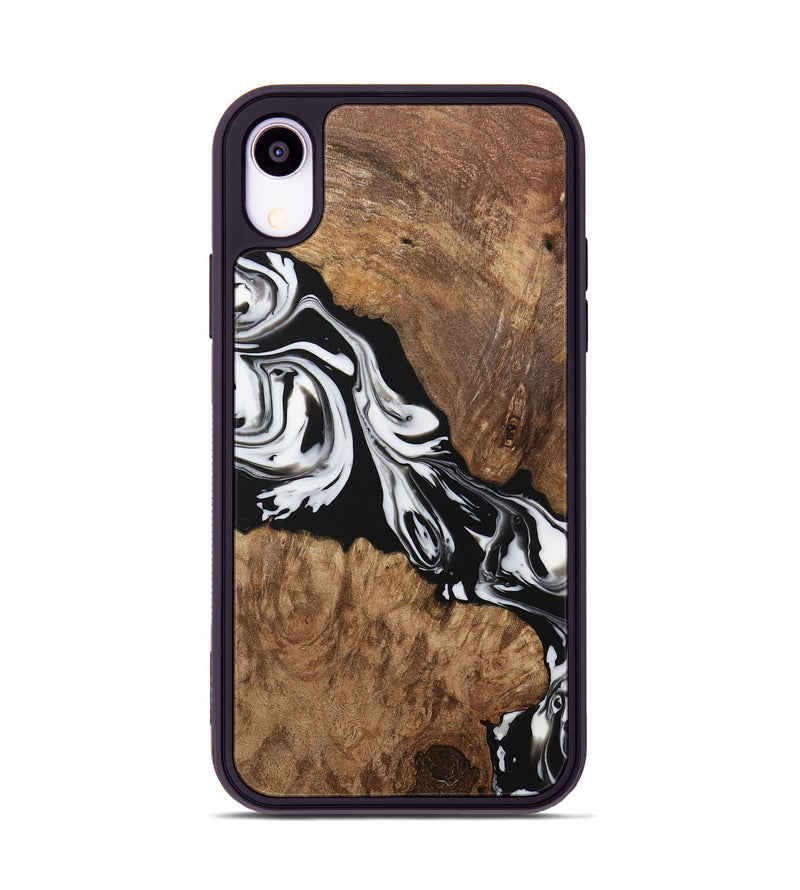 iPhone Xr Wood Phone Case - Ottilia (Black & White, 730113)