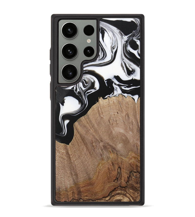 Galaxy S23 Ultra Wood Phone Case - Silvio (Black & White, 730117)