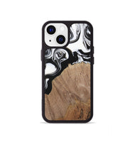 iPhone 13 mini Wood Phone Case - Silvio (Black & White, 730117)