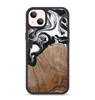 iPhone 14 Plus Wood Phone Case - Silvio (Black & White, 730117)