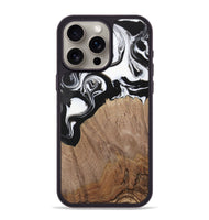 iPhone 15 Pro Max Wood Phone Case - Silvio (Black & White, 730117)