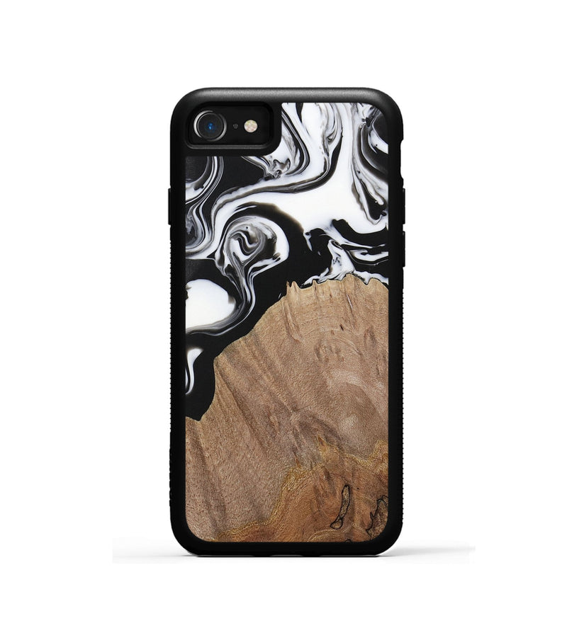 iPhone SE Wood Phone Case - Silvio (Black & White, 730117)