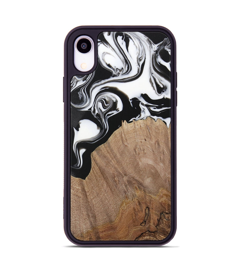 iPhone Xr Wood Phone Case - Silvio (Black & White, 730117)