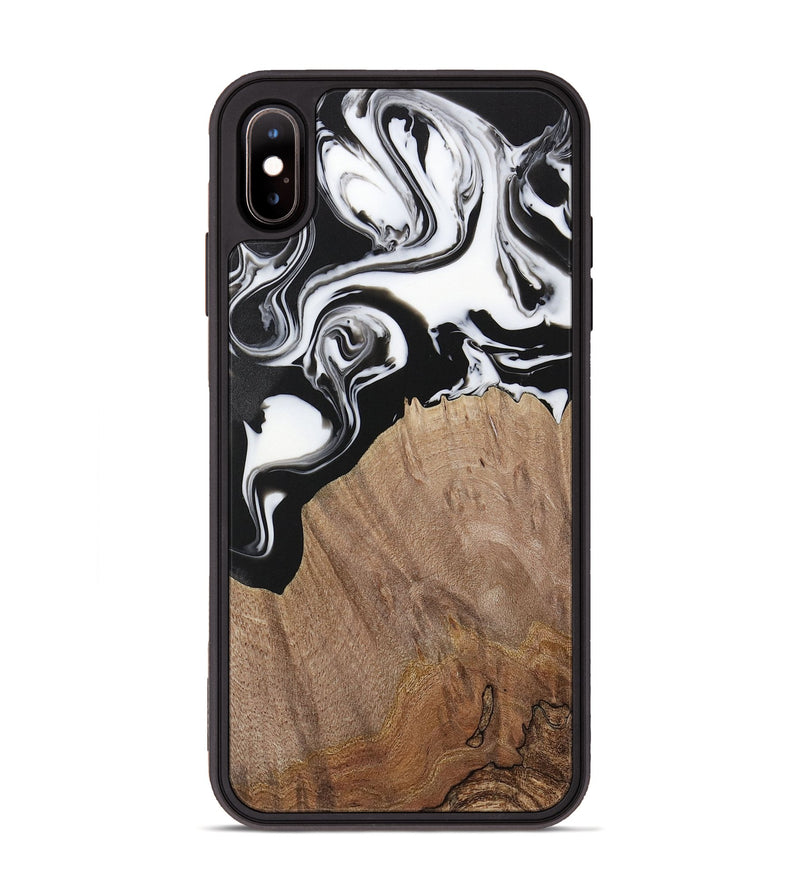 iPhone Xs Max Wood Phone Case - Silvio (Black & White, 730117)