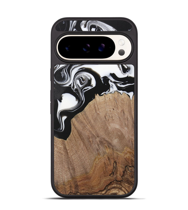 Pixel 9 Wood Phone Case - Silvio (Black & White, 730117)