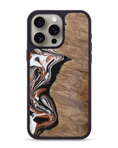 iPhone 15 Pro Max Wood Phone Case - Lynelle (Black & White, 730118)