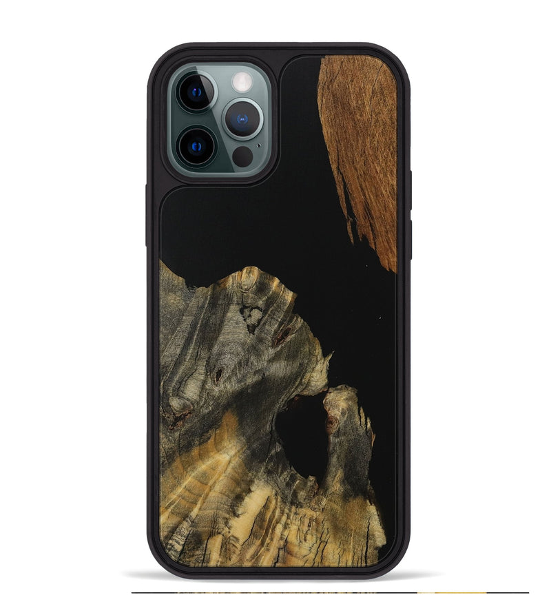 iPhone 12 Pro Max Wood Phone Case - Kare (Pure Black, 730141)