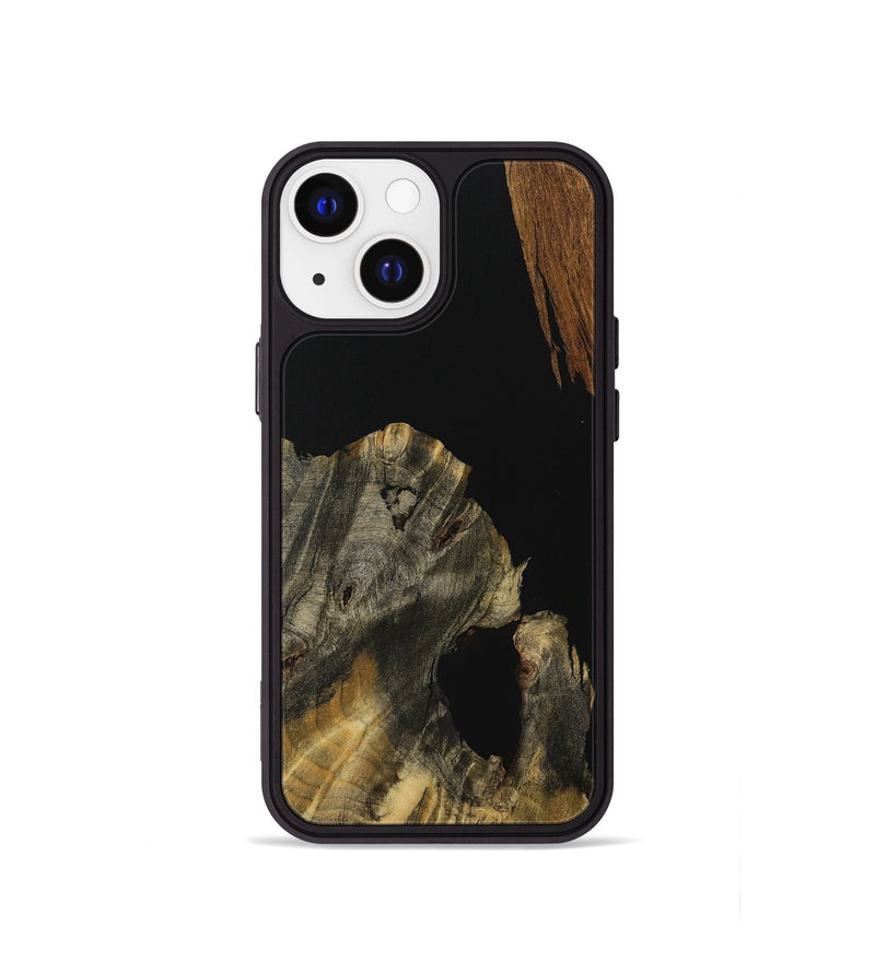 iPhone 13 mini Wood Phone Case - Kare (Pure Black, 730141)