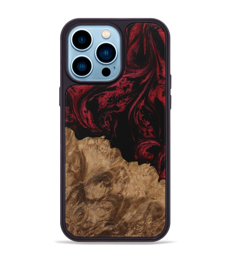 iPhone 14 Pro Max Wood Phone Case - Nash (Red, 730165)