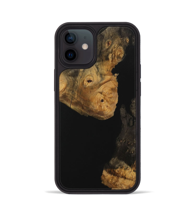 iPhone 12 Wood Phone Case - Shir (Pure Black, 730171)