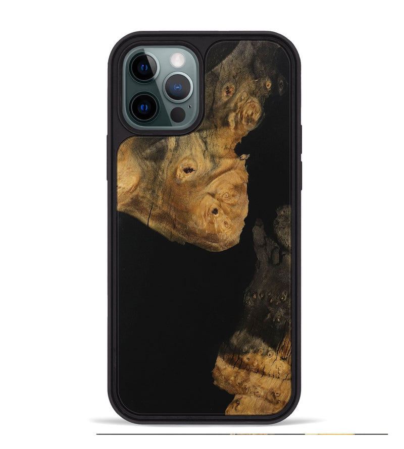 iPhone 12 Pro Max Wood Phone Case - Shir (Pure Black, 730171)