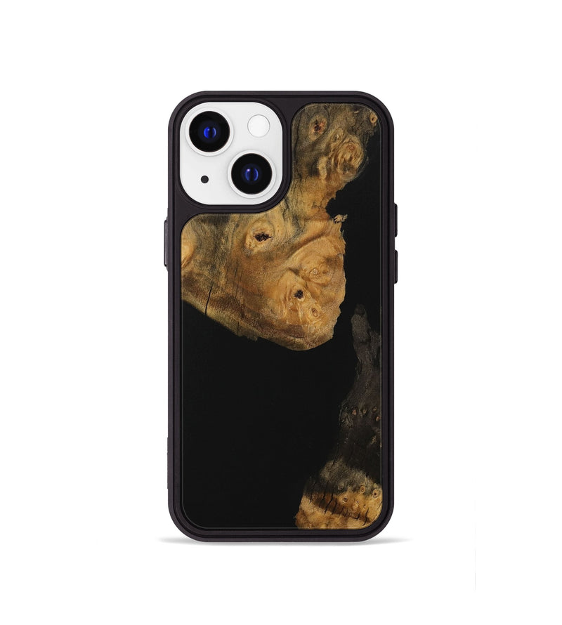 iPhone 13 mini Wood Phone Case - Shir (Pure Black, 730171)