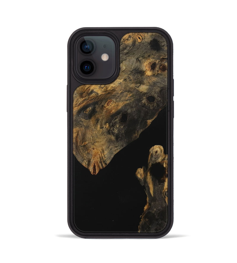 iPhone 12 Wood Phone Case - Cinda (Pure Black, 730174)