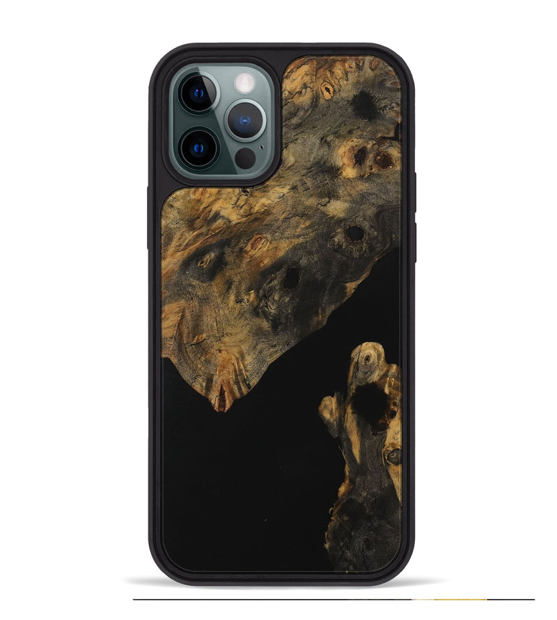 iPhone 12 Pro Max Wood Phone Case - Cinda (Pure Black, 730174)