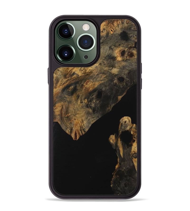 iPhone 13 Pro Max Wood Phone Case - Cinda (Pure Black, 730174)