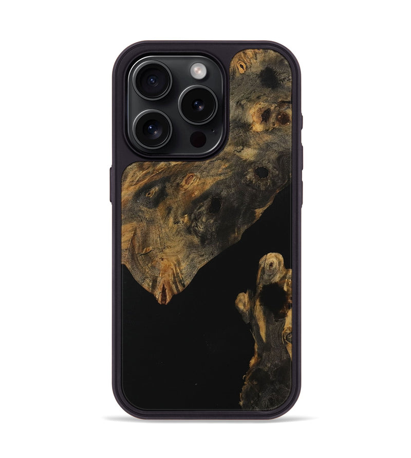 iPhone 15 Pro Wood Phone Case - Cinda (Pure Black, 730174)